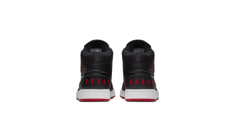 Jordan 1 Mid Black University Red Black/University Red-White (BQ6578-001)