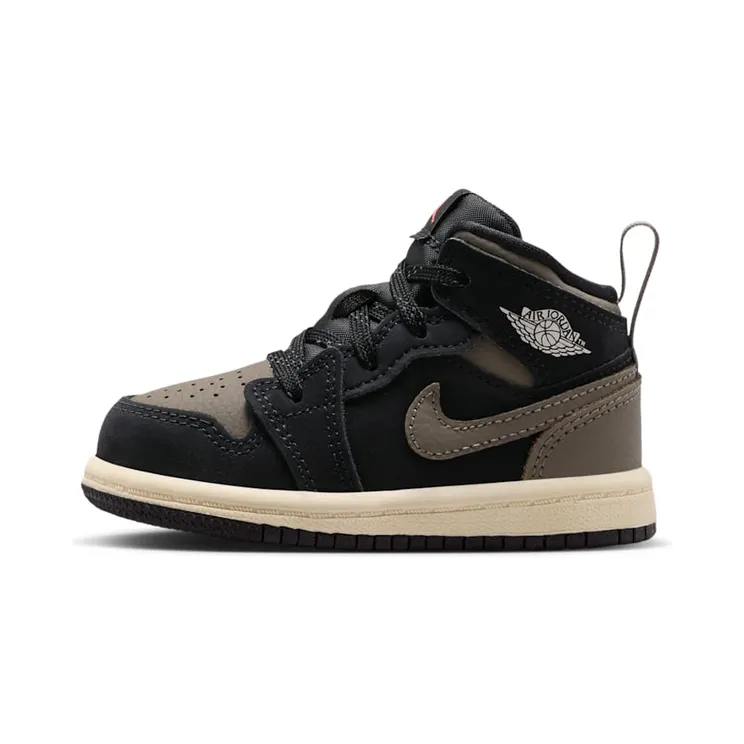 Air Jordan 1 Mid SE TD “Black / Light Wild Mango / Muslin / Olive Grey” (IB7054-002)