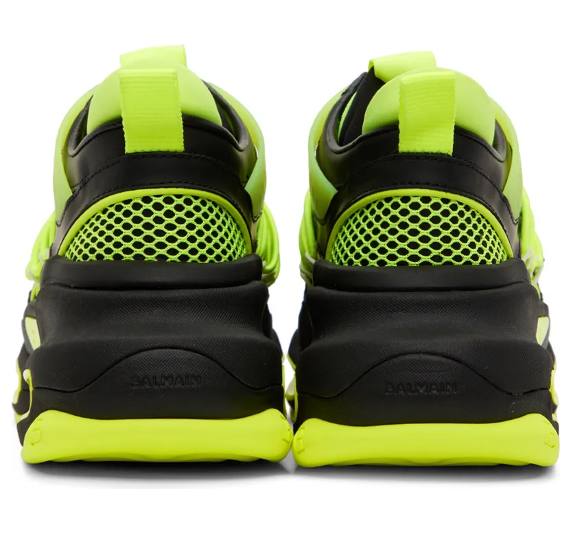 Balmain Black & Green B-Bold Low-Top Sneakers (YM1VJ307TNRH) (2)