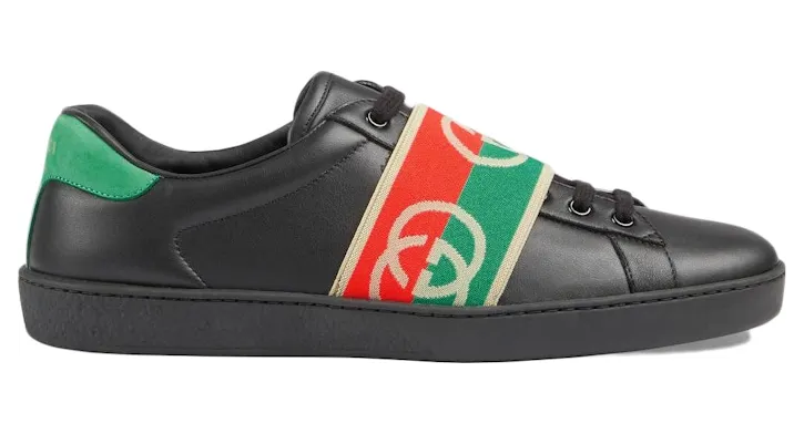 Gucci Ace Elastic Web Interlocking GG Black (643488 1XGF0 1076)