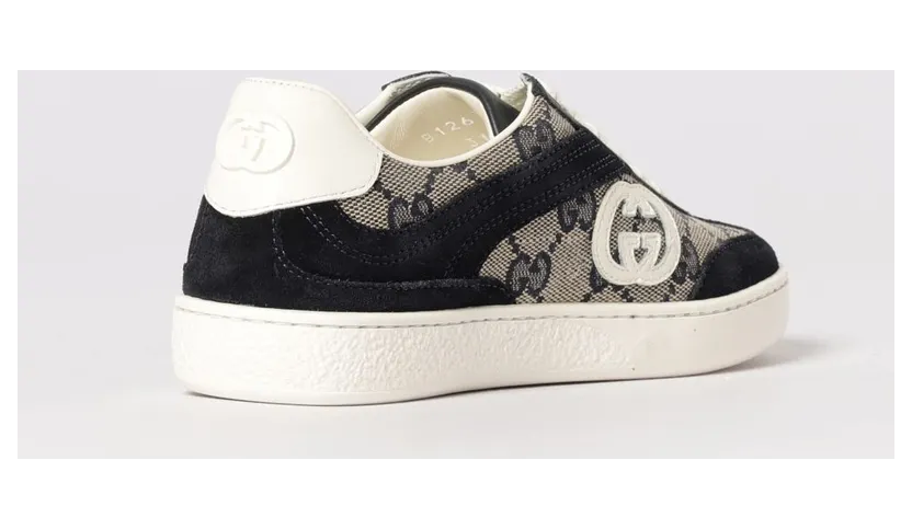 Gucci Jacquard Canvas and Suede Sneakers Beige (812674AE2T4056) (2)