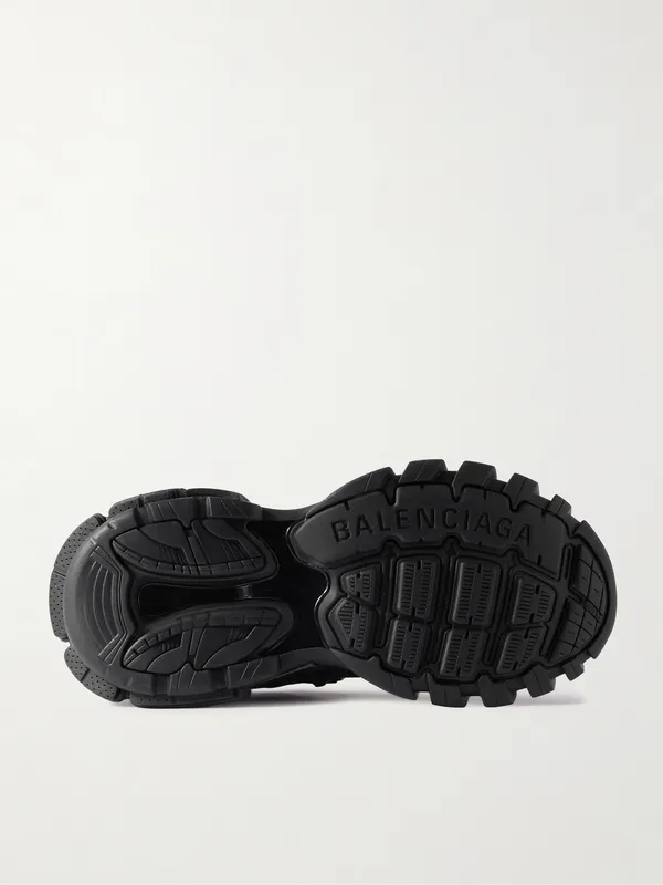 Balenciaga Track Trail Logo-Print TPU and Shell Sneakers Black (800592WTRHK) (3)