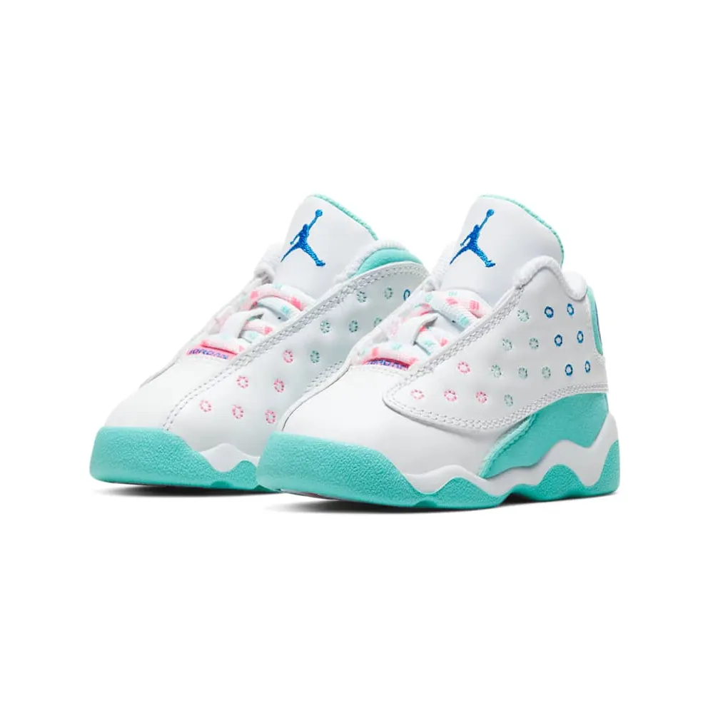Jordan 13 Retro White Soar Green Pink (TD) White/Soar-Green-Pink (684802-100)
