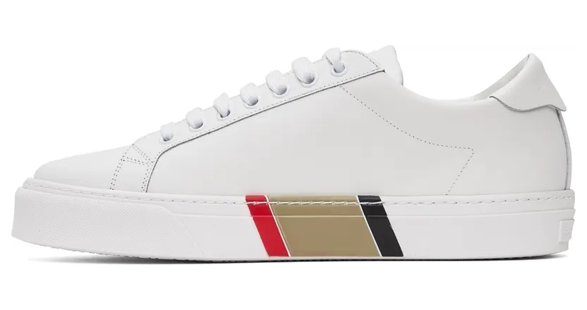 Burberry White Bio-Based Striped Sole Sneakers (8043200) (3)