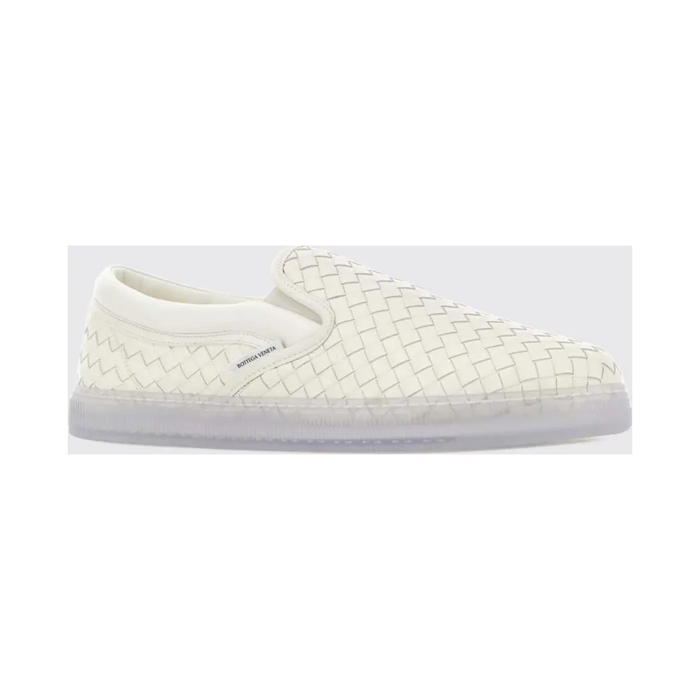 Bottega Veneta Intrecciato Leather Slip-On Sneakers White (876113V6VE09117)