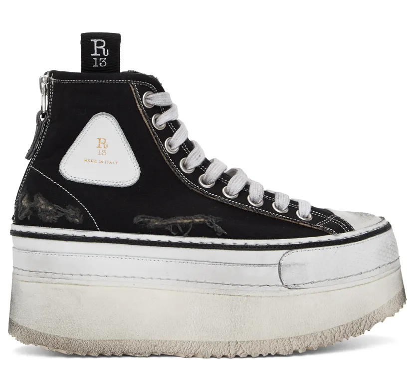 R13 Black Platform High-Top Sneakers (R13S0070-001)
