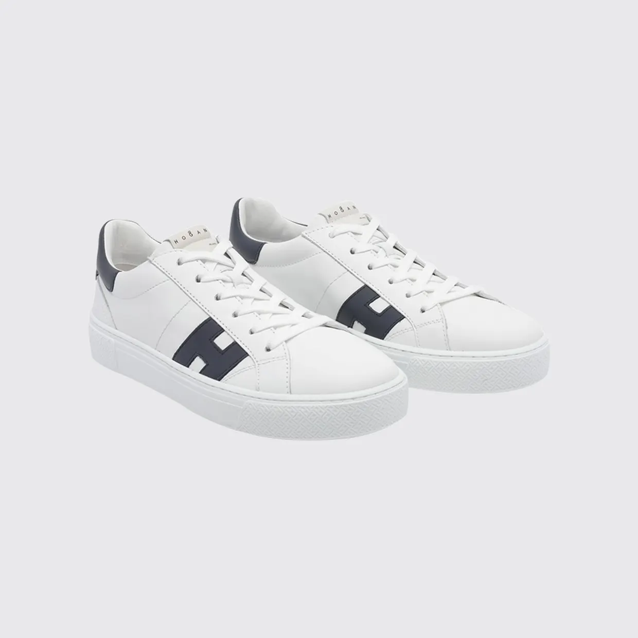 Hogan Crosswind Smooth Calfskin Sneakers with H Logo White (HXM7050GF10U450FD5)