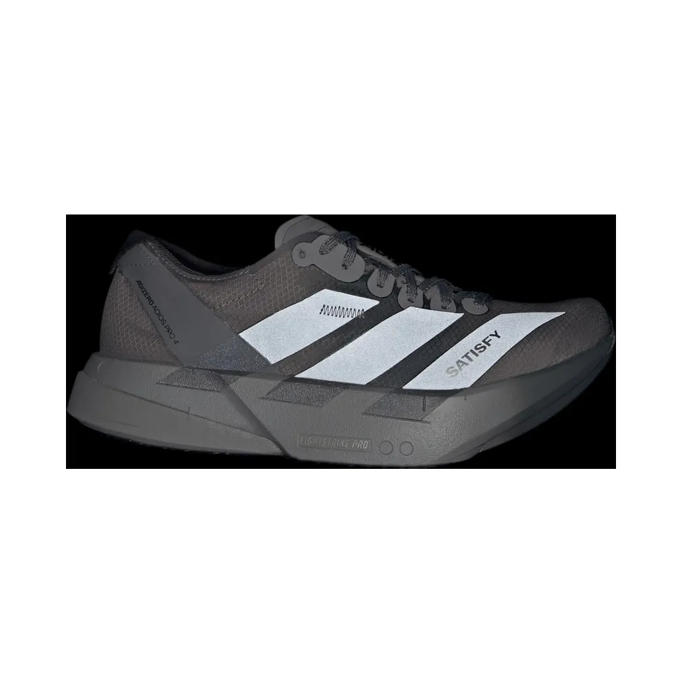 Adidas ADIZERO ADIOS PRO 4 SATISFY Shoes Core Black / Night Metallic / Grey Five (KH8443)