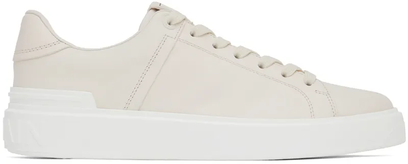 Balmain White B-Court Low-Top (YM1VI288LVTR)