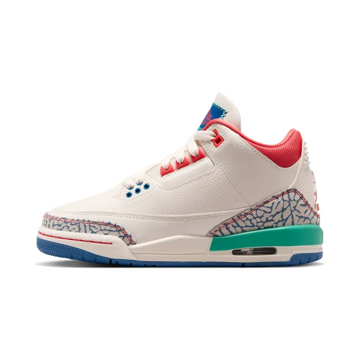 Air Jordan 3 – Play Your Way – “Chalk / True Blue / Kinetic Green / Track Red” (IO2076-100)