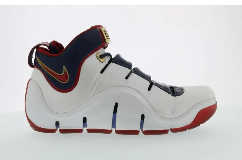 Nike Zoom LeBron 4 ‘Playoff’ White/Varsity Crimson-Midnight Navy-Metallic (314647-161)