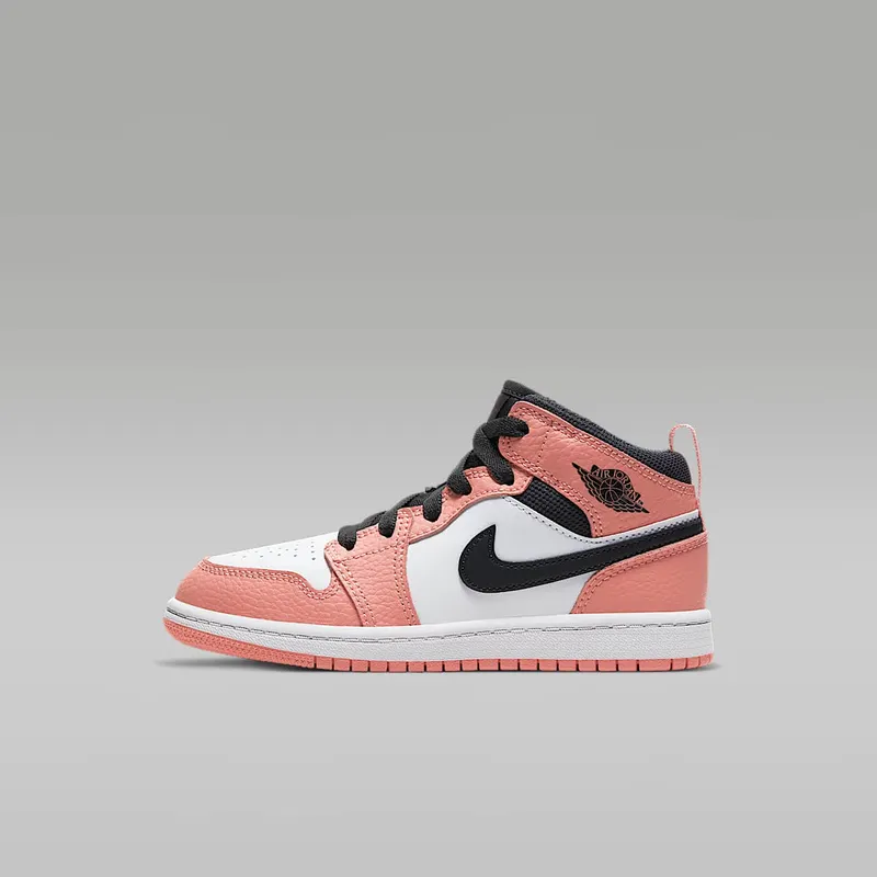 Jordan 1 Mid Pink Quartz (PS) Pink Quartz/Dark Smoke Grey-White (640737-603)
