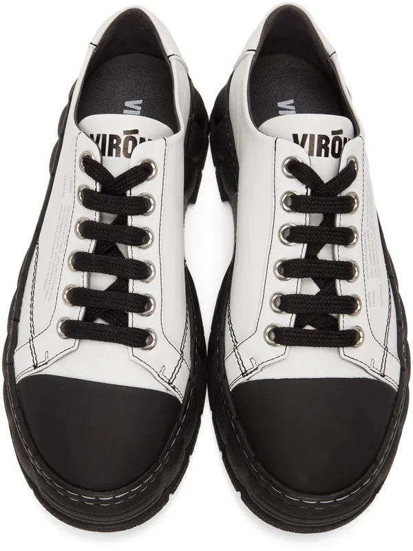 Virón SSENSE Exclusive White & Black Apple Leather 1968 Contrast (1968-04-A-190)