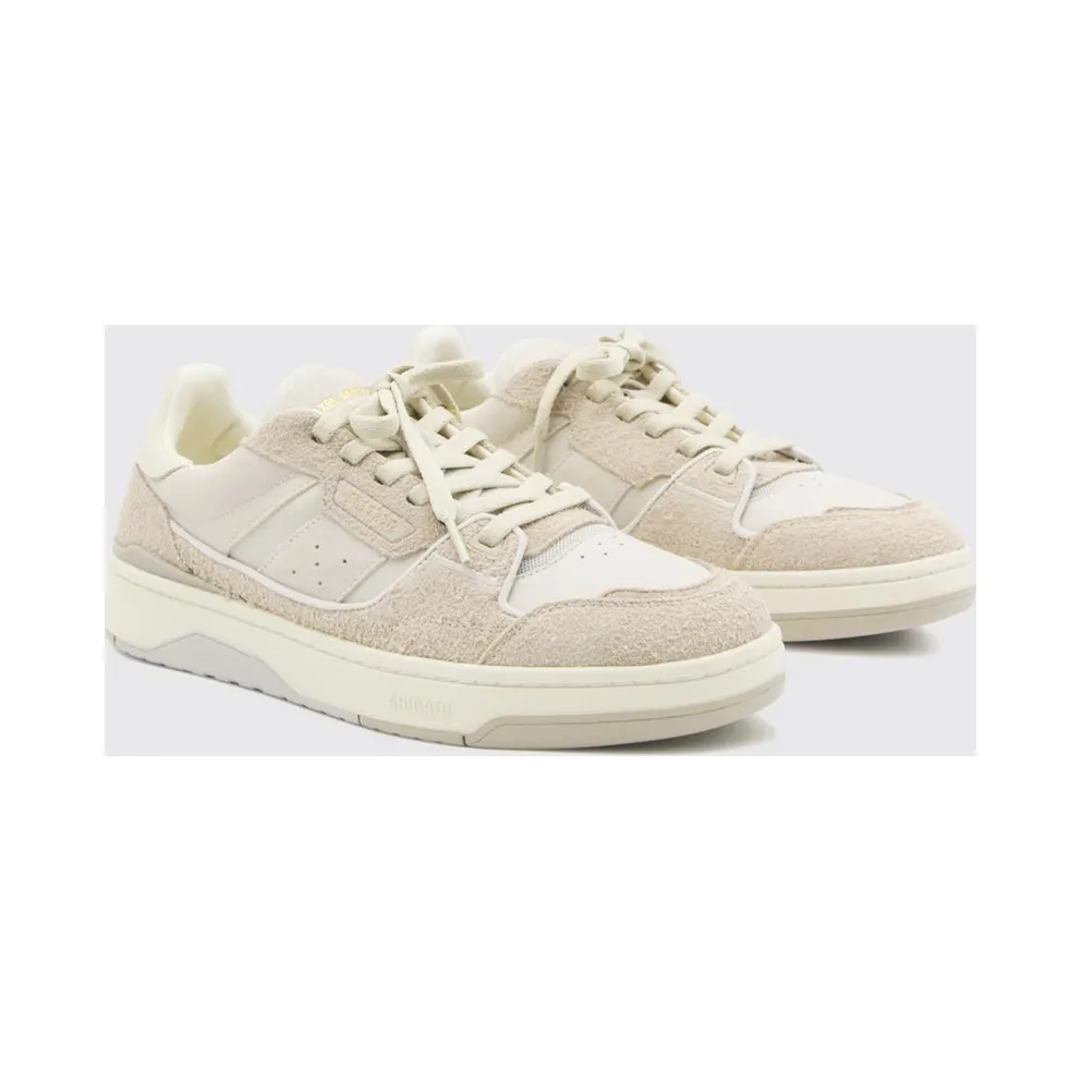 Axel Arigato Clay Low Top Leather and Suede Sneakers with Mesh Inserts Beige (F3906002)