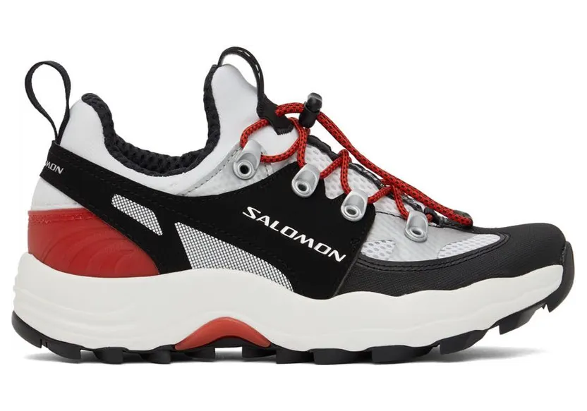 Salomon White & Red Raid Wind Sneakers (L41590500)