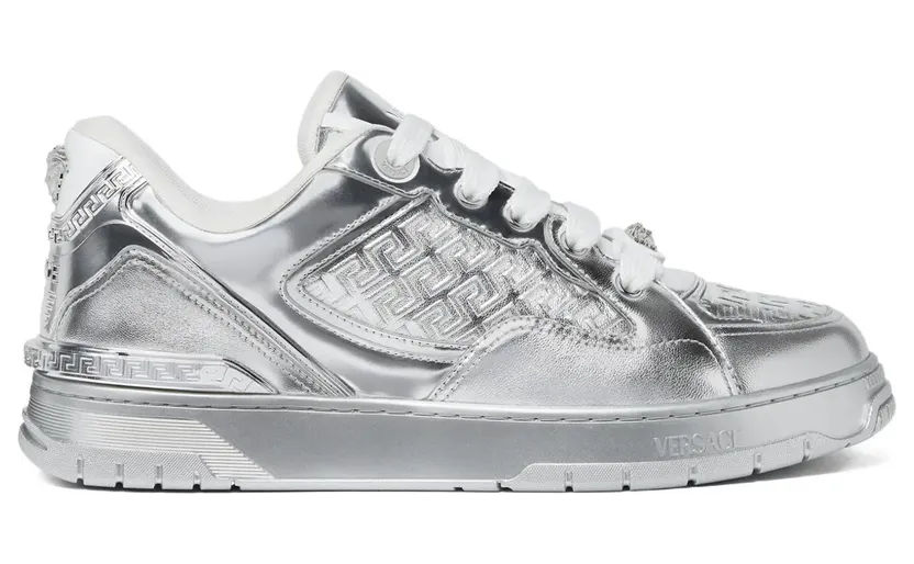 Versace Biggie Basket metallic sneakers – Zilver (10205931A15073)