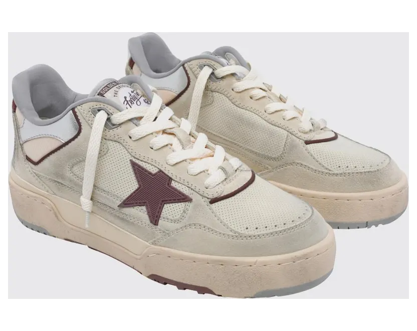 Golden goose Forty2 Suede and Leather Sneakers with Distressed Finish Beige (GMF00630F00795815848)
