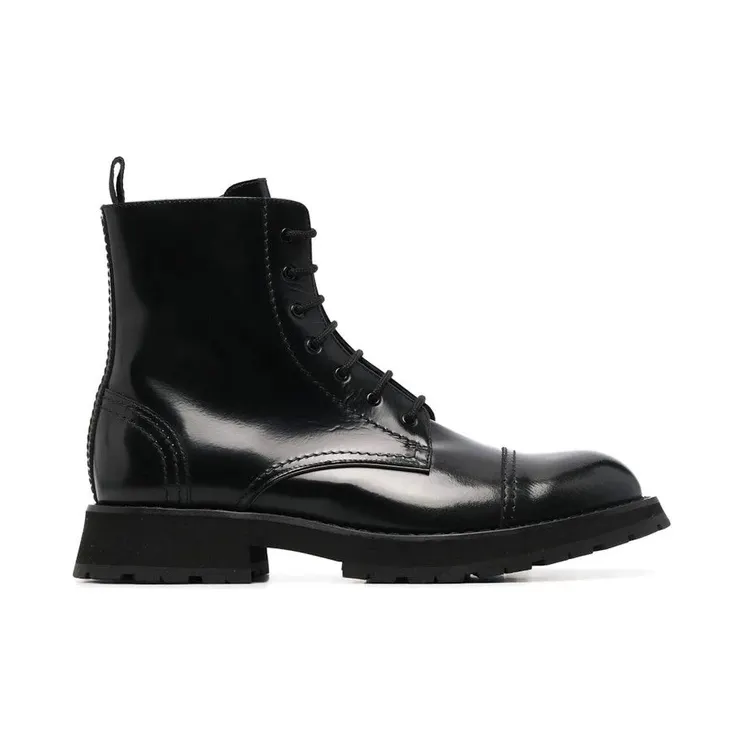 Alexander McQueen Lace Up Ankle Boot Black (708172 WIC61 1000)