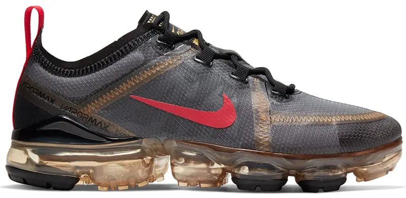 Nike Air VaporMax 2019 Black Gold Red (W) Black/Metallic Gold-University Red (CU4872-001)