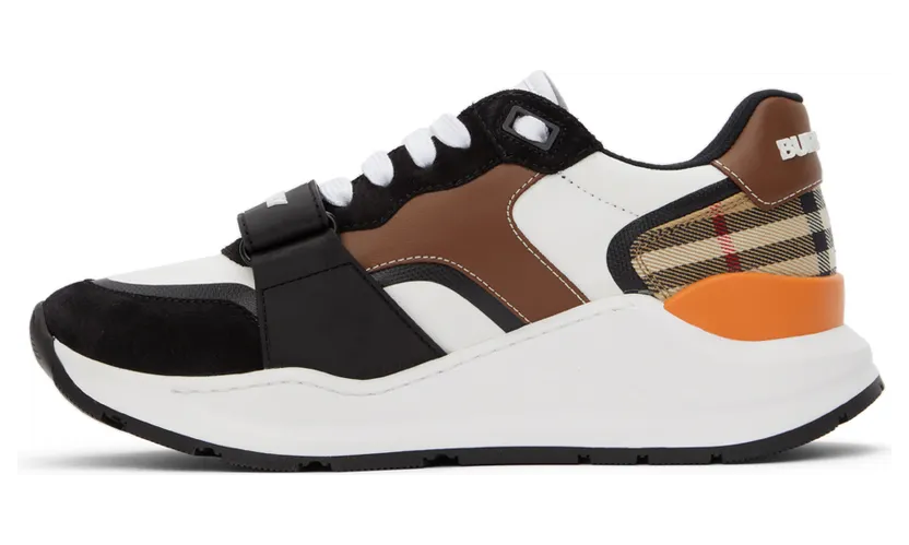 Burberry White & Black Vintage Check Ramsey Low Sneakers (8039112) (3)