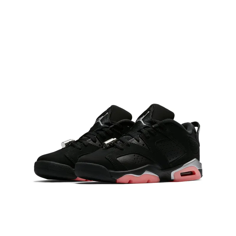 Jordan 6 Retro Low Sunblush (GS) Black/Sunblush-Metallic Silver (768878-022)