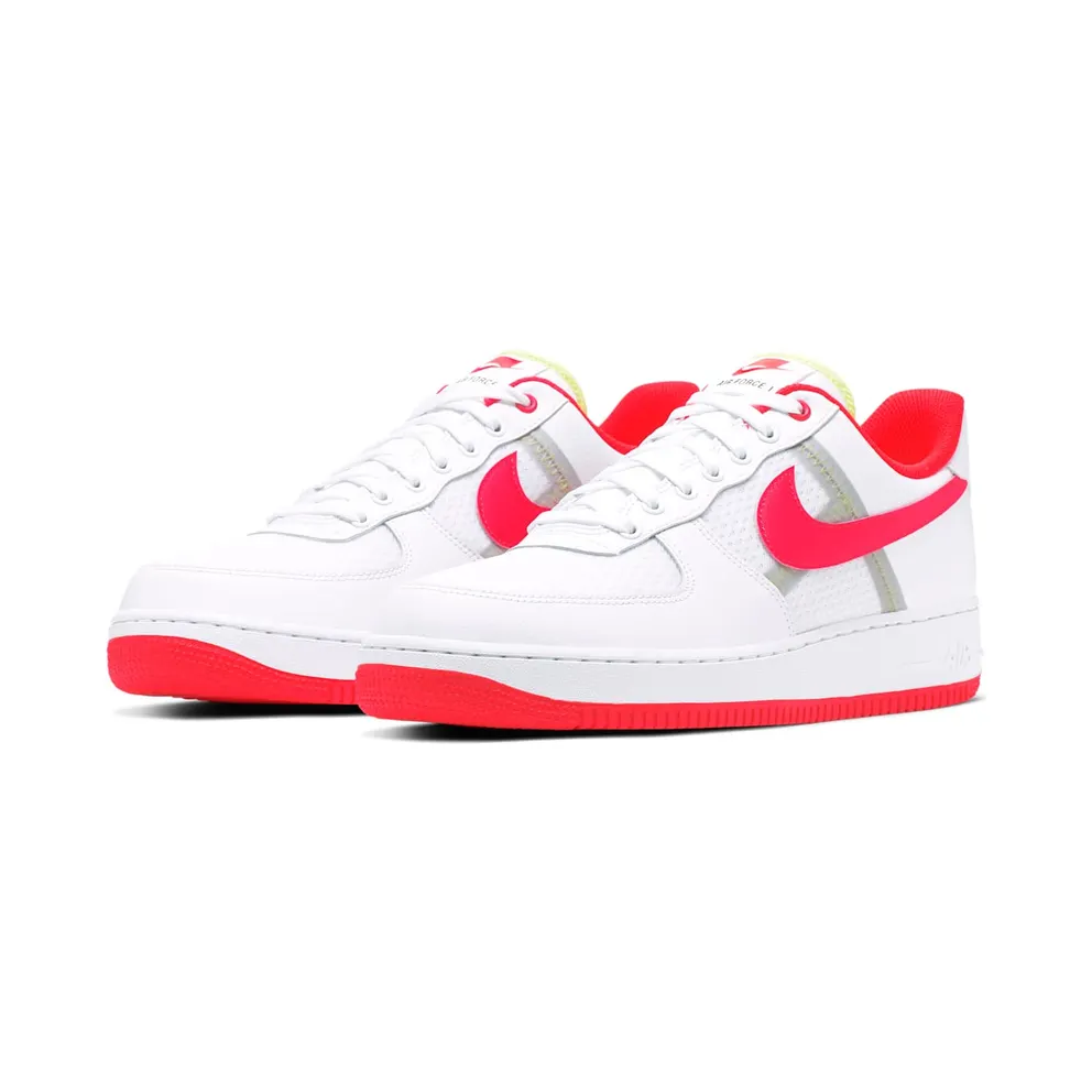 Nike Air Force 1 Low Transparent White Crimson White/Bright Crimson-Barely Volt-Pale Ivory (CI0060-102)
