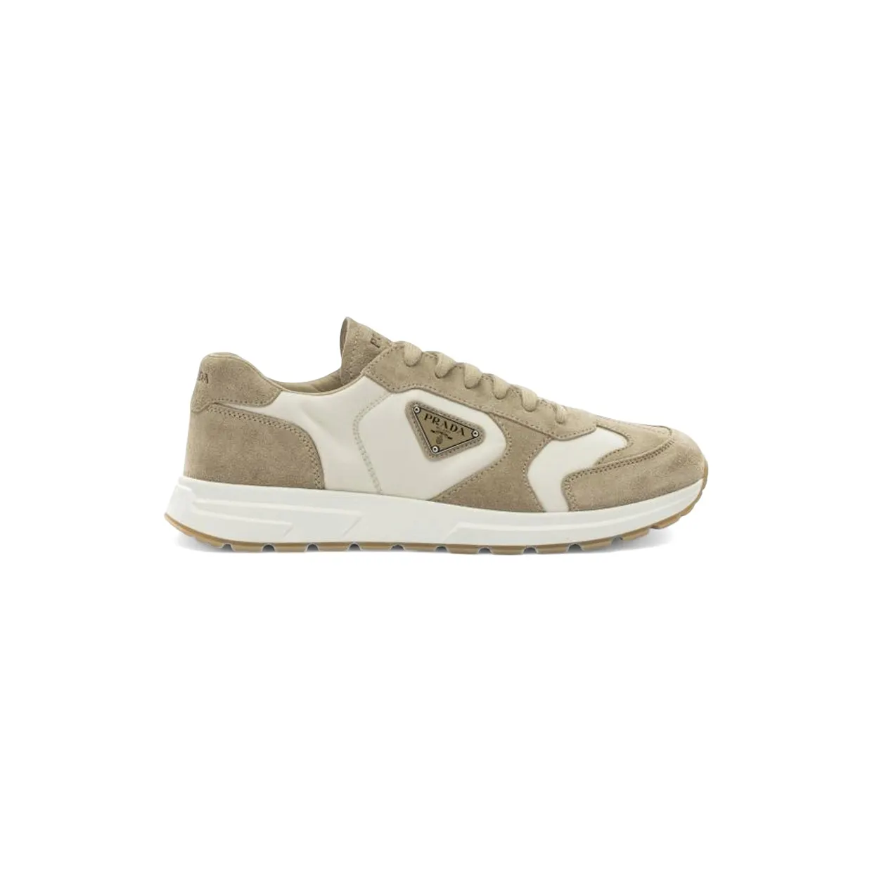 Prada Prax Suede And Re-nylon Sneakers Desert Ivory (2EE455_LOW_F04CR)