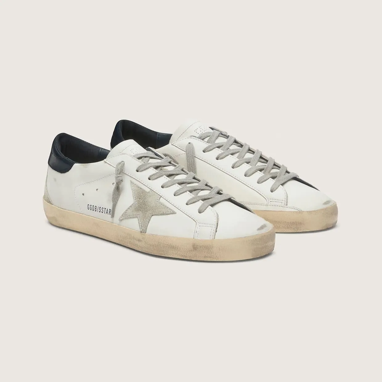 Golden Goose Super-Star With Suede Star And Blue Heel Tab (GMF00102.F000311.10270) (2)