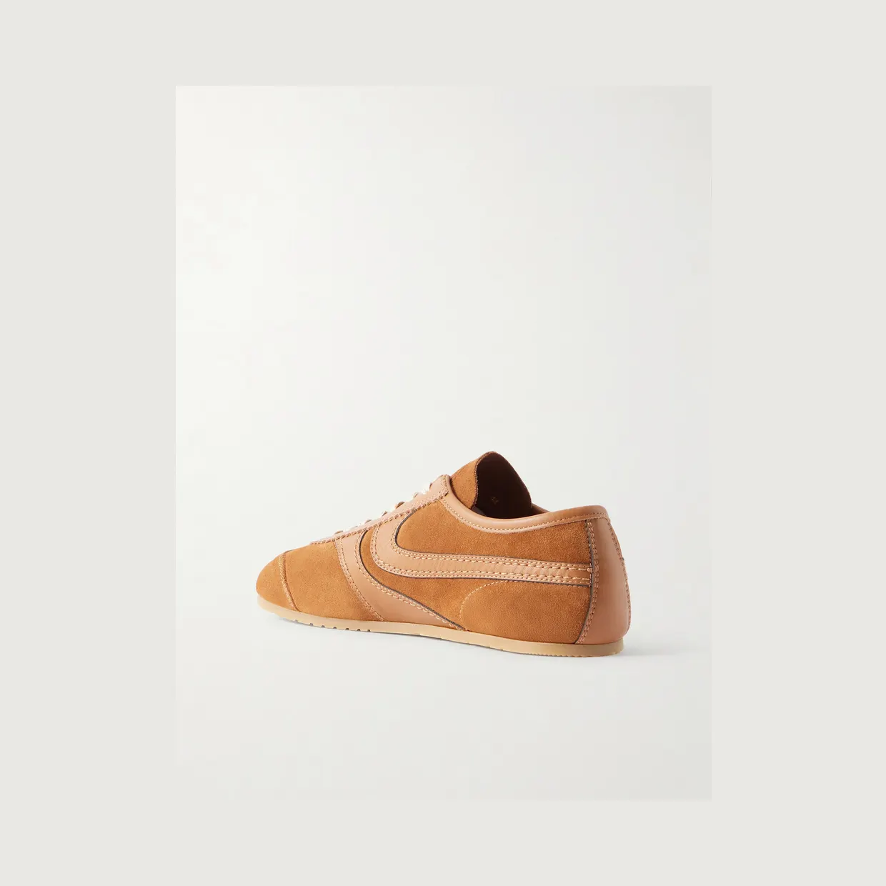 Dries Van Noten Leather-Trimmed Suede Sneakers Tan (261-021726-0126) (4)