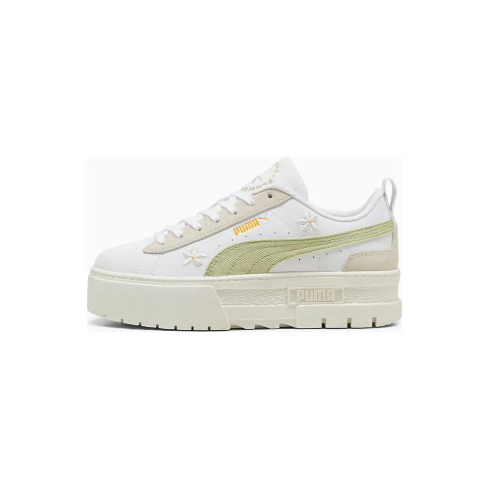Puma Mayze Floral Embroidery White Pistachio Green (399674-01)