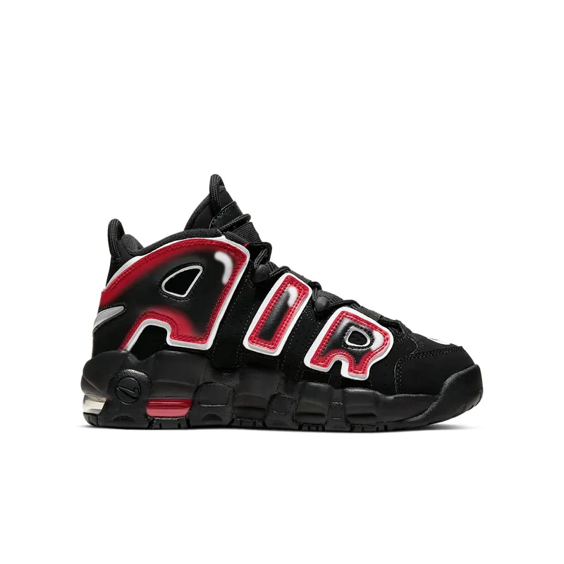 Nike Air More Uptempo Black White Laser Crimson (GS) Black/White-Laser Crimson (415082-010)