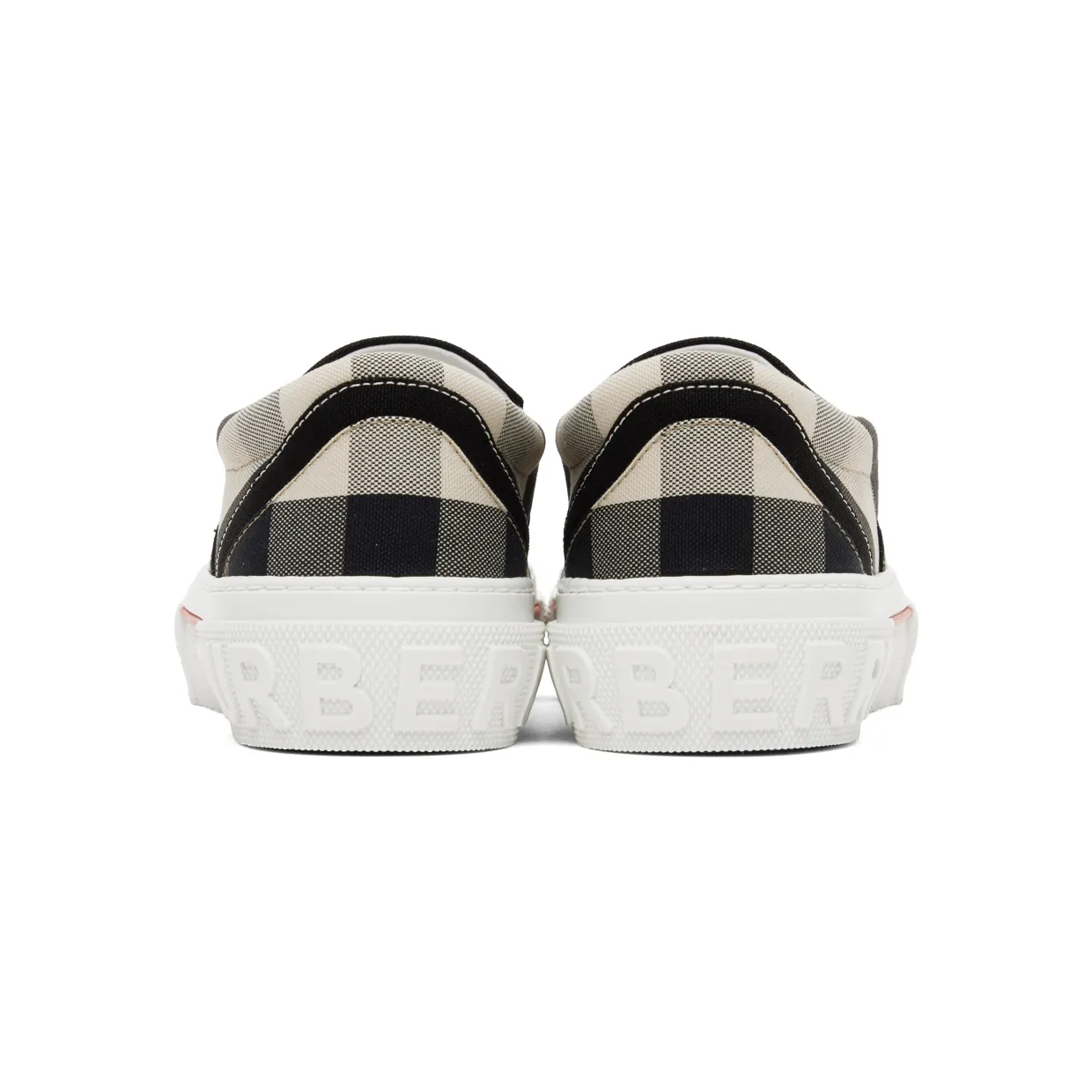 Burberry Beige Exaggerated Check Sneakers (8056762) (2)