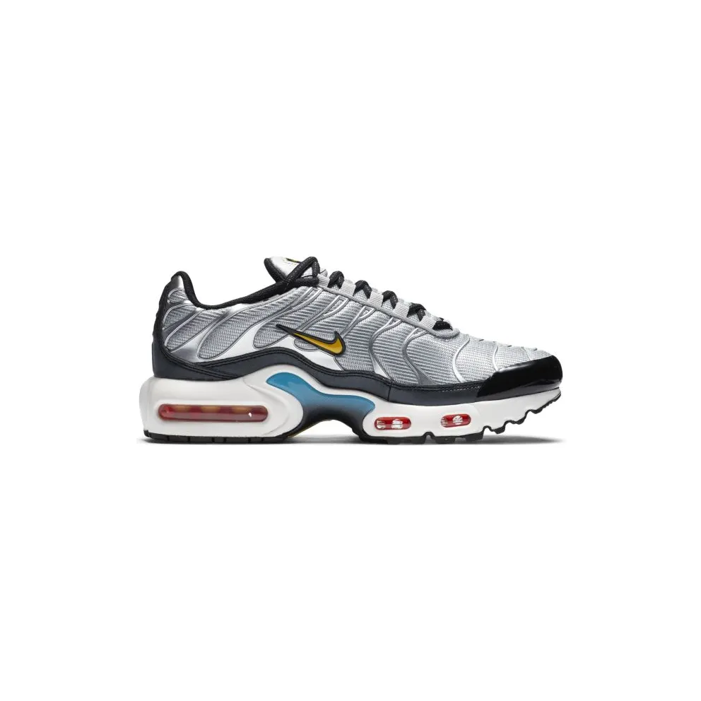 Nike Air Max Plus Sky Pack (GS) Metallic Silver/Hyper Crimson-Blue Fury-Speed Yellow (CW6010-001)