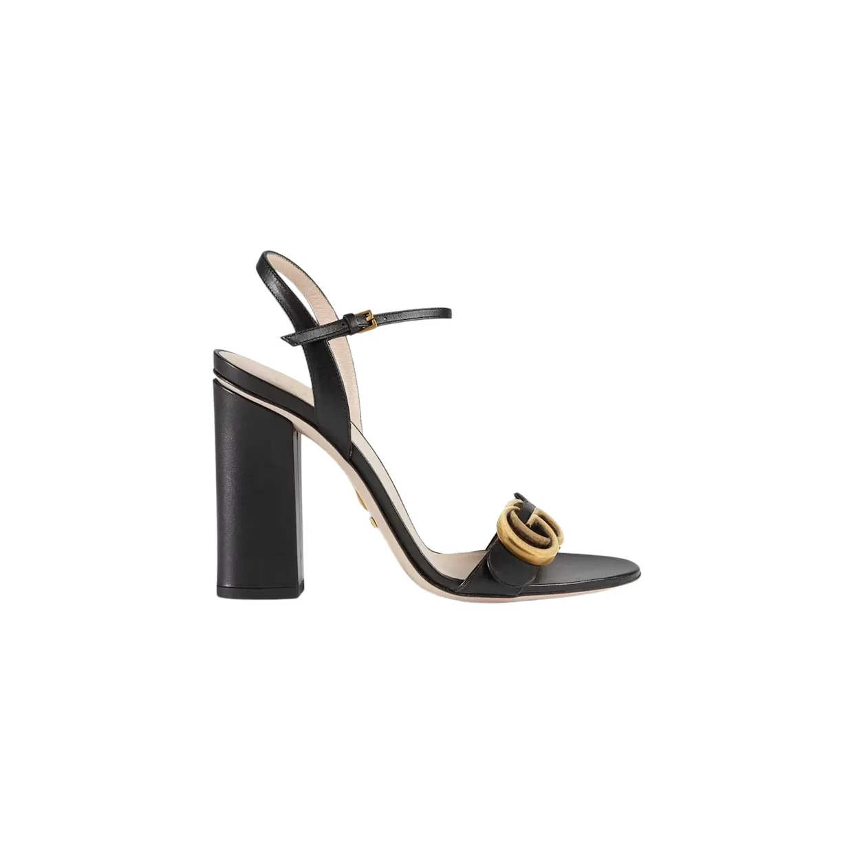 Gucci GG 105mm Heeled Sandal Black Leather (453378 A3N00 1000)