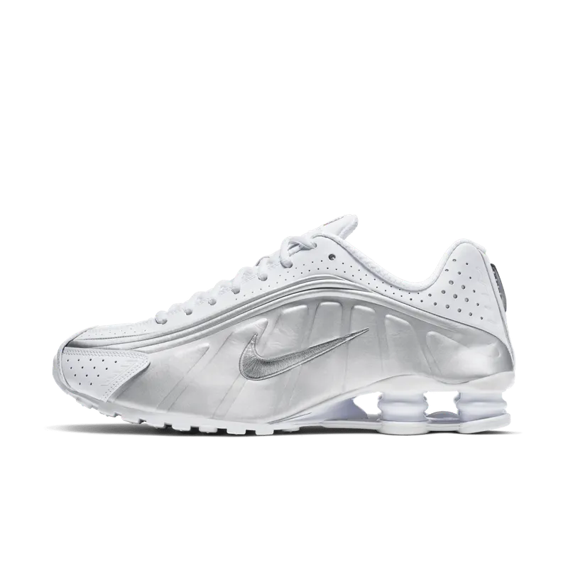 Nike Shox R4 White Metallic Silver White/Metallic Silver-Bright Crimson-Metallic Silver (104265-131)