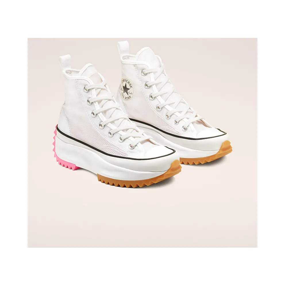 Converse Run Star Hike High Concrete Heat White White/Black-Electric Blush (167851C)