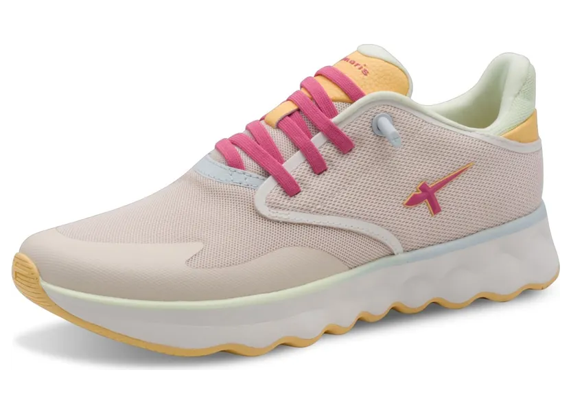 Tamaris sneaker Crème / Lichtgeel / Pastelgroen / Pink (1-23700-44-430)