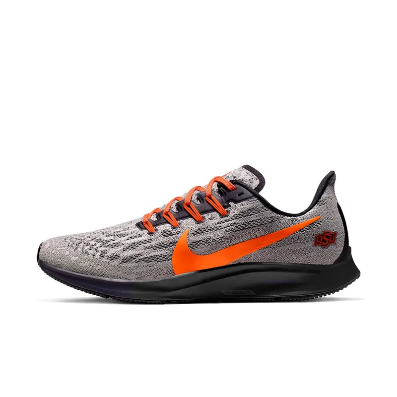 Nike Air Zoom Pegasus 36 Oklahoma State Pewter Grey/Black-Brilliant Orange (CI2074-001)