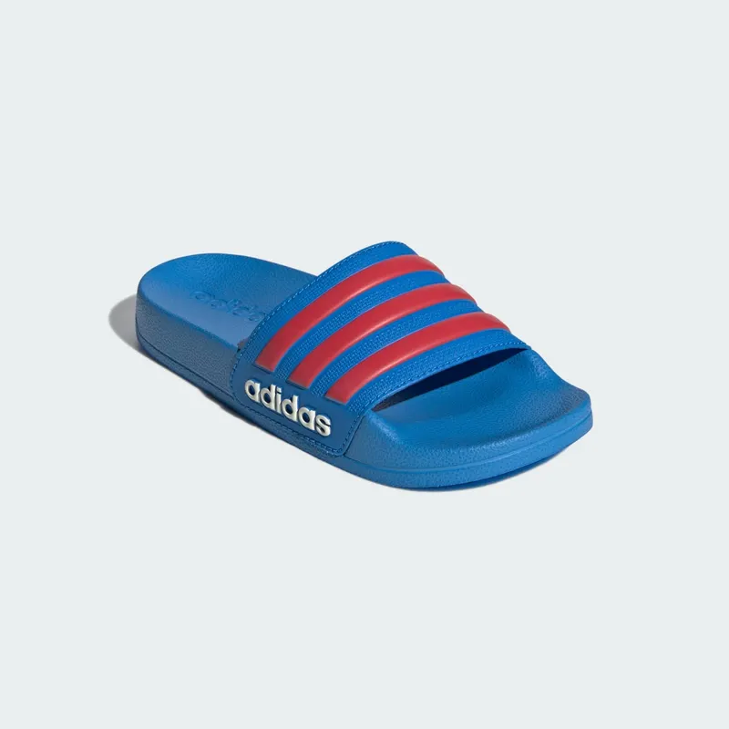 adidas Adilette Shower Slides Lucid Ray Blue Semi Lucid Red Off White (JS2524)