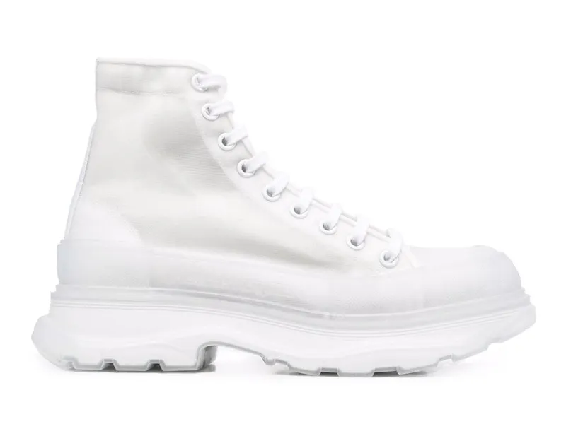 Alexander McQueen Tread Slick Boot White Clear Sole (662671 W4Q31 9465)