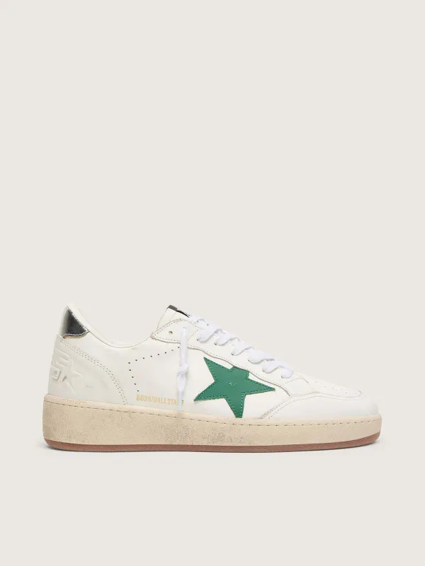 Golden Goose Ball Star With Green Leather Star And Metallic Leather Heel Tab (GMF00804.F006971.10630)