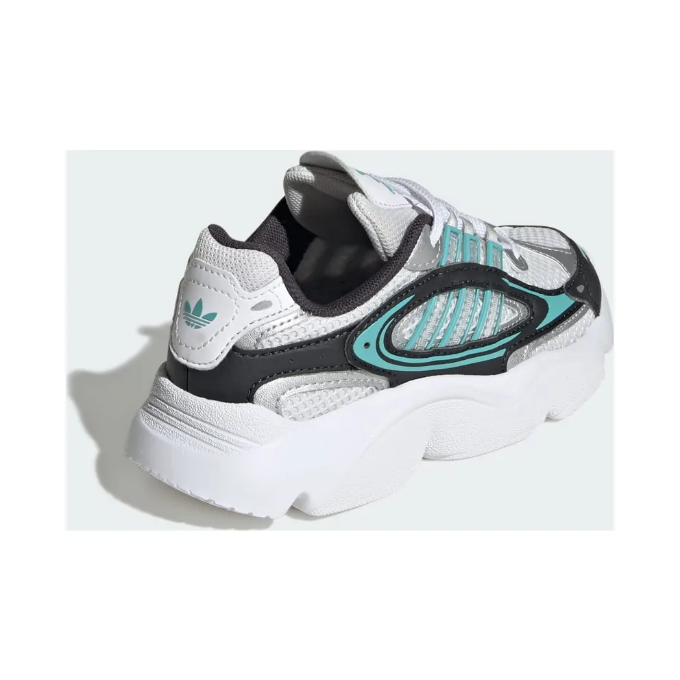 adidas Ozmillen Elastic Lace Shoes Kids “Carbon / Silver Metallic / Mint Ton” (JS0717)
