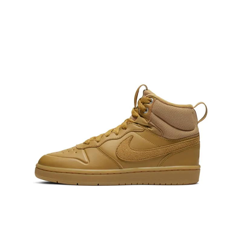 Nike Court Borough Mid 2 Boot GS ‘Wheat’ Wheat/Wheat/Gum Medium Brown (BQ5440-700)