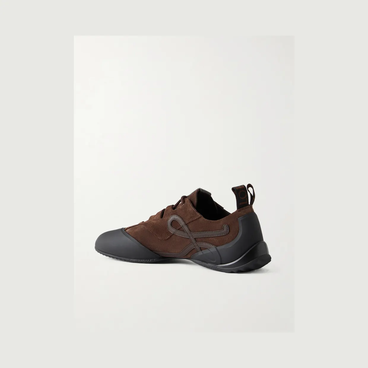 Loewe Grip Logo-Appliquéd Trimmed-Suede Sneakers Dark brown (MGRP282X04) (4)