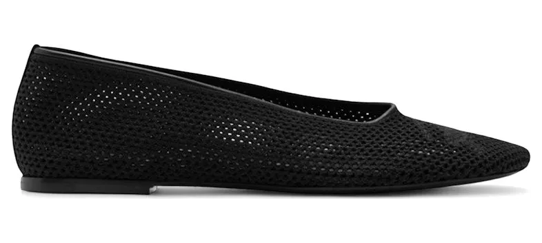 Burberry Mesh Detailed Slip-On Ballerina Flats Black (8088424)