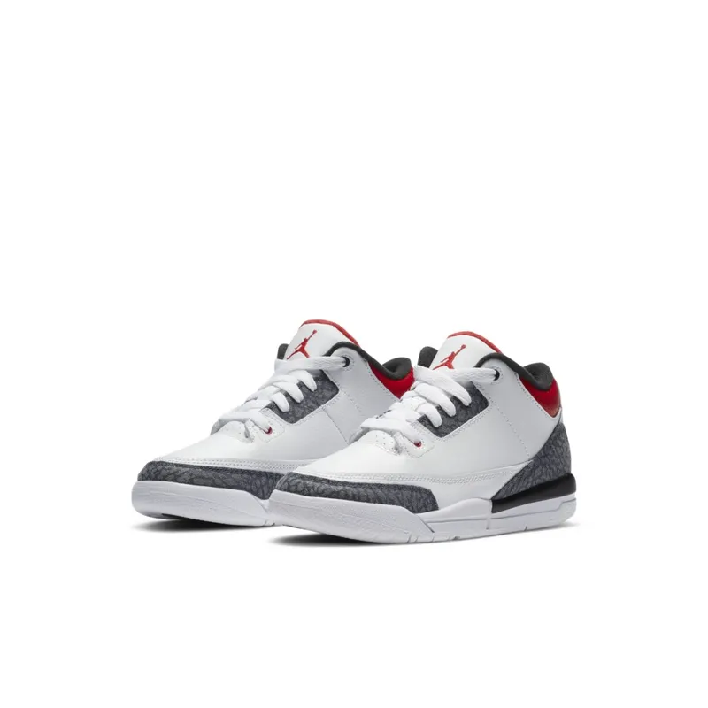 Jordan 3 Retro SE-T Fire Red Denim (PS) White/Fire Red-Black (DB4168-100)