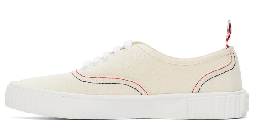 Thom Browne Off-White Heritage Vulcanized Sneakers (MFD201A-06558) (3)