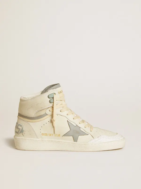 Golden Goose Sky-Star In Leather With Light Blue Leather Star And White Heel Tab (GWF00835.F006602.12129)
