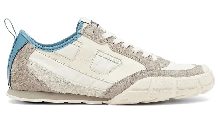 Diesel S-Pagodha van leer en nylon met foam tong “White” (Y03687P7784)