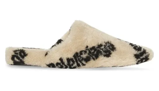 Balenciaga All Over Logo Mule Biege Teddy (714182W2L412010)